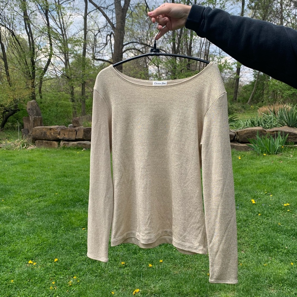 Christian Dior gold sparkly top
